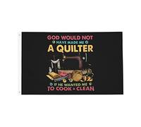 Bandiera Da Giardino God Would Not Have Made Me A Quilter If He Wanted Me To Cook And Clean Bandieradacortile Antivento Bandierada Balcone Premium Bandiere Decorative Per Esterno Feste 90X152CM