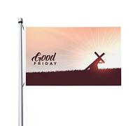 Bandiera Da Giardino Good Friday Bandiere Decorative Durevole Outdoor Bandiera Colore Vivido Bandieradacortile Per Celebrazioni Esterno Feste 90X152CM