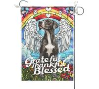 Bandiera Da Giardino Grateful Thankful Blessed Great Dane Stained Glass Rainbow Bridge Dog Christianty Home Memorial Bandiere Decorative Durevole Bandiera Da Cortile Garden Flag Per 30X45CM