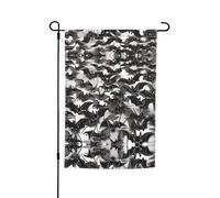Bandiera da giardino grigia con pipistrelli di Halloween, 30,5 x 45,7 cm, resistente bandiera decorativa in poliestere stampato su entrambi i lati, per cortile, patio e balcone