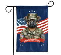Bandiera Da Giardino Happy Father'S Day Honoring Veterans Brussels Griffon In Army Uniform Griff Dog Lover Bandiera Verticale Garden Flag Colori Vivaci Bandiere Decorative Per 30X45CM