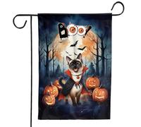 Bandiera Da Giardino Happy Halloween Vampire Siamese Boo With Pumpkins Fun And Spooky Cat Lover Garden Flag Colori Vivaci Bandiera Verticale Premium Bandiere Decorative Per Festival 30X45CM