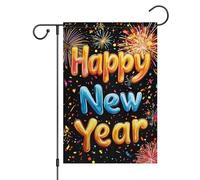 Bandiera Da Giardino Happy New Year Firework Sparkle Night Welcome 2026 Lawn Celebrate Garden Flag Resistente Al Sole Bandiere Decorative Durevole Bandiera Da Cortile Per Feste Esterno 30X45CM