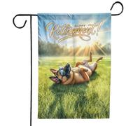 Bandiera Da Giardino Happy Retirement With Belgian Malinois Enjoy Life Rest Time Sheepdog Dog Lover Bandiere Decorative Impermeabile Bandiera Verticale Lavabile Garden Flag Per Festival 30X45CM