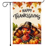 Bandiera Da Giardino Happy Thanksgiving Fall Pumpkin For Vertical Autumn Harvest Villa Bandiere Decorative Resistente Al Sole Garden Flag Colore Vivido Bandiera Da Cortile Per 30X45CM