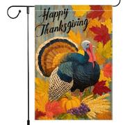 Bandiera Da Giardino Happy Thanksgiving Maple Thanksgiving Fall Pumpkin Bandiera Da Cortile Colore Vivido Bandiere Decorative Resistente Al Sole Garden Flag Per Celebrazioni Feste 30X45CM