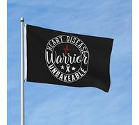 Bandiera Da Giardino Heart Disease Warrior Unbakeable Bandiere Decorative Antivento Bandiera Da Cortile Colore Vivido Garden Flag Per Esterno Celebrazioni Feste 90X152CM
