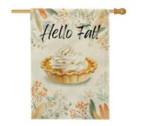 Bandiera da giardino Hello Fall Harvest, decorazione floreale per la casa, in iuta su entrambi i lati, per feste autunnali, 71 x 101 cm
