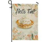 Bandiera da giardino Hello Fall Harvest, decorazione floreale per la casa, in iuta su entrambi i lati, per feste autunnali, 30,5 x 45,7 cm