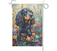 Bandiera Da Giardino Hello Summer English Springer Spaniel,English Springer Spaniel Bandiere Decorative Antivento Bandiera Da Cortile Durevole Garden Flag Per Esterno Celebrazioni 30X45CM