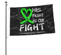 Bandiera Da Giardino His Fight Is Our Fight Green Ribbon Bone Marrow Transplant Awareness Garden Flag Premium Bandiera Da Cortile Durevole Bandiere Decorative Per Esterno Feste 90X152CM