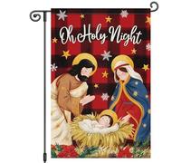 Bandiera da Giardino Holy Night Christmas Jesus Plaid Welcome Xmas