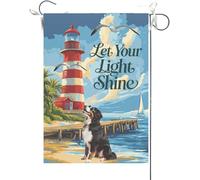 Bandiera Da Giardino Home Welcome Summer Lighthouse Bernese,Spring Coastal Seagull Birds Bandiere Decorative Durevole Bandiera Da Cortile Colore Vivido Garden Flag Per Feste Esterno 30X45CM