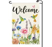 Bandiera da giardino Hummingbirds Flower Spring Summer Botanical Blooms