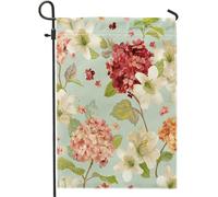 Bandiera Da Giardino Hydrangea Elegant Aesthetic Euro Cottage Core Shabby Lily Flower Spring Blue Garden Flag Resistente Al Sole Bandiera Da Cortile Colore Vivido Bandiere Decorative Per 30X45CM