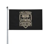 Bandiera Da Giardino I Am A Proud Mom Of Fitness Freak Son Garden Flag Colore Vivido Bandiera Da Cortile Durevole Bandiere Decorative Per Festival Feste Celebrazioni 90X152CM