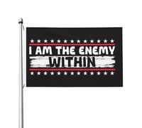 Bandiera Da Giardino I Am The Enemy Within Bandiere Decorative Colore Vivido Garden Flag Impermeabile Bandiera Da Cortile Per Feste Esterno Festival 90X152CM