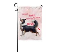 Bandiera Da Giardino I Didn'T Fart My Butt Blew You A Kiss Border Collie Borders Dog Breed Bandiera Verticale Impermeabile Bandiere Decorative Colori Vivaci Garden Flag Per Festival 30X45CM