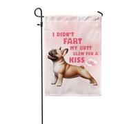 Bandiera Da Giardino I Didn'T Fart My Butt Blew You A Kiss French Bulldog Dog Bandiere Decorative Lavabile Bandiera Verticale Impermeabile Garden Flag Per Esterno Feste Festival 30X45CM