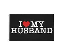 Bandiera Da Giardino I Heart My Husband I Love My Husband American Bandierada Balcone Colore Vivido Bandiere Decorative Durevole Outdoor Bandiera Per Esterno Festival Feste 90X152CM