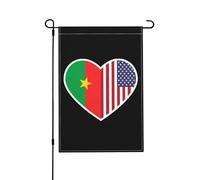 Bandiera Da Giardino I Love America And Burkina Faso Bandiere Decorative Colori Vivaci Bandiera Verticale Impermeabile Garden Flag Per Feste Festival Celebrazioni 30X45CM