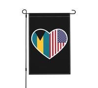 Bandiera Da Giardino I Love America And The Bahamas Bandiere Decorative Premium Bandiera Verticale Colori Vivaci Garden Flag Per Celebrazioni Festival Esterno 30X45CM