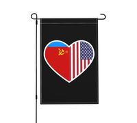 Bandiera Da Giardino I Love America And The Russian Soviet Federative Socialist Republic Bandiera Verticale Lavabile Bandiere Decorative Impermeabile Garden Flag Per Esterno Festival 30X45CM