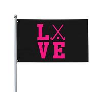 Bandiera Da Giardino I Love Field Hockey Bandiere Decorative Antivento Bandiera Da Cortile Premium Garden Flag Per Esterno Feste Festival 90X152CM