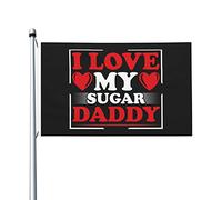 Bandiera Da Giardino I Love My Sugar Daddy Bandiera Personalizzata Resistente Ai Raggi Uv Bandiera Da Cortile Per Cortile, La Fattoria All'Aperto, Camion, 90X150cm