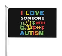 Bandiera Da Giardino I Love Someone With Autism Autism Awareness Month Sign Bandiere Decorative Lavabile Bandiera Da Cortile Durevole Garden Flag Per Feste Celebrazioni Festival 90X152CM