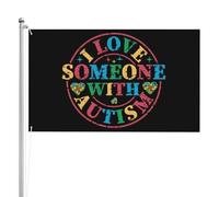 Bandiera Da Giardino I Love Someone With Autism Autism Awareness Month Sign Garden Flag Colore Vivido Bandiera Da Cortile Durevole Bandiere Decorative Per Celebrazioni Feste Festival 90X152CM