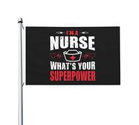 Bandiera Da Giardino I M A Nurse What S Your Superpower Bandiere Decorative Colore Vivido Bandiera Da Cortile Antivento Garden Flag Per Celebrazioni Festival Esterno 90X152CM