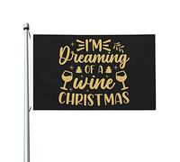 Bandiera Da Giardino I M Dreaming Of A Wine Christmas Bandiere Decorative Colore Vivido Bandiera Da Cortile Durevole Garden Flag Per 90X152CM