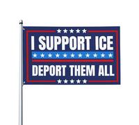 Bandiera da giardino "I Support Ice" con scritta "Deport Them All Illegals", 3x5, con 2 occhielli.