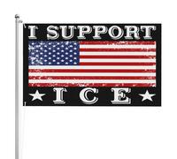 Bandiera da giardino "I Support Ice", "I Stand With Ice Deport Illegals", 3x5, bifacciale, con 2 occhielli
