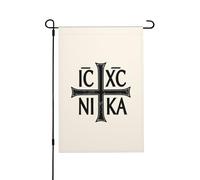 Bandiera Da Giardino Ic Xc Nika Christogram Orthodox Eastern Christianity Bandiera Da Cortile Verticale Garden Flag Durevole Bandiere Decorative Per Festival Feste Esterno 30X45CM