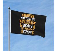 Bandiera Da Giardino If You Want To Live A Healty Body Do Regular Gym Bandiera Da Cortile Durevole Garden Flag Colore Vivido Bandiere Decorative Per Celebrazioni Esterno Feste 90X152CM