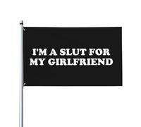 Bandiera Da Giardino I'M A Slut My Girlfriend Bandieradacortile Antivento Bandierada Balcone Premium Bandiere Decorative Per Esterno Feste Festival 90X152CM