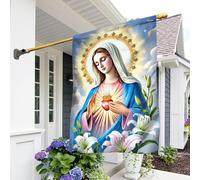 Bandiera da giardino Immaculate Conception Virgin Mary Bandiere da | giardino Decorazioni Per Giardino 12x18in Resistente alle intemperie Piccolo striscione stampata Striscione da giardino