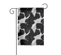 Bandiera da giardino in bianco e nero con motivo a pelle di mucca, 30 x 45 cm, verticale, double face, decorazione per case coloniche