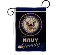 Bandiera da giardino in iuta con orgoglio della marina - Forze armate USN Seabee Stati Uniti militari americani veterani pensionati ufficiale - Decorazione per la casa piccolo regalo da cortile su