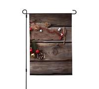 Bandiera da giardino in legno vecchia di Natale, 71 x 101 cm, doppia faccia, bandiera verticale di benvenuto, piccole bandiere decorative per esterni per tutte le stagioni, striscioni per casa, patio