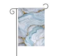 Bandiera da giardino in marmo di giada che scorre blu-grigio 30 x 45 cm verticale su entrambi i lati per fattoria vacanze decorazioni esterne bandiera cortile