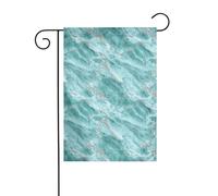 Bandiera da giardino in marmo turchese con texture in pietra levigata 30 x 45 cm verticale su entrambi i lati per fattoria vacanze esterne decorazioni da cortile bandiera