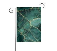 Bandiera da giardino in marmo verde smeraldo ricco, 30 x 45 cm, verticale su entrambi i lati, decorazione per casa colonica e per esterni
