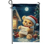 Bandiera da giardino in peluche di Natale, bandiera di decorazione invernale per le vacanze, bandiera bifacciale, comoda per la casa, l'esterno, il cortile, decorazione stagionale dei bei sogni 30,5 x