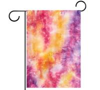 Bandiera da giardino in poliestere artistica 30 x 45 cm, bandiera di benvenuto per decorazioni esterne in fattoria estiva, vacanze, acquerello, tintura a nodi