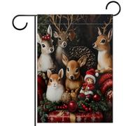 Bandiera da giardino in poliestere artistica 30 x 45 cm, bandiera di benvenuto per decorazioni estive, vacanze in fattoria, decorazioni esterne, animali della foresta natalizia