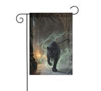 Bandiera da giardino in stile gotico con pantera, 30 x 45 cm, verticale, double face, decorazione per casa colonica, vacanze, esterni, bandiera da