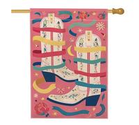 Bandiera da giardino in stile occidentale, bandiera da giardino con motivo floreale di pesca, striscione decorativo per la casa, in iuta su entrambi i lati, per feste primaverili ed estive, 71 x 101